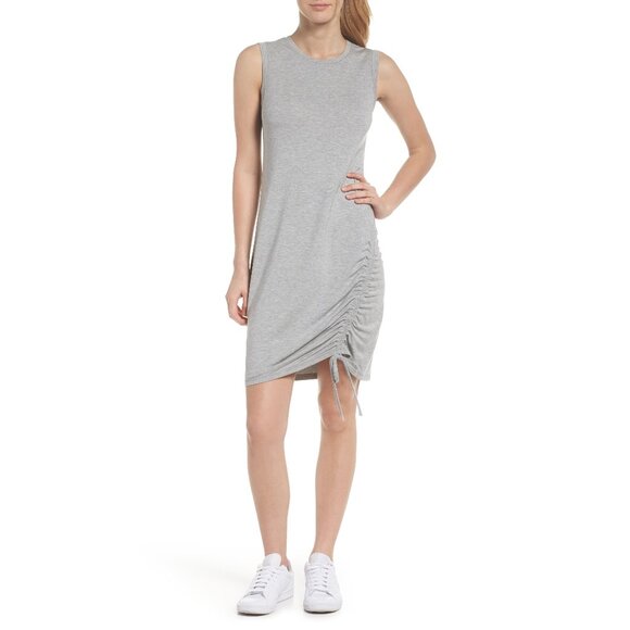 NWT Zella Nordstrom Womens Size Large Gray Post Studio Mini Athleisure Dress NEW - Picture 1 of 5